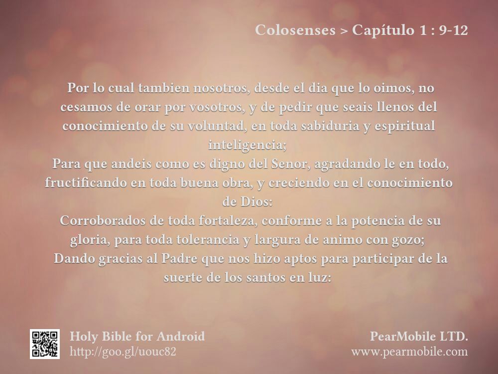 Colosenses, Capítulo 1:9-12